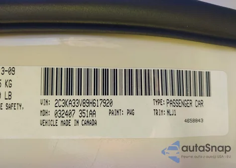 2009 Chrysler 300 Limited from USA, damaged, VIN 2C3KA33V89H617920